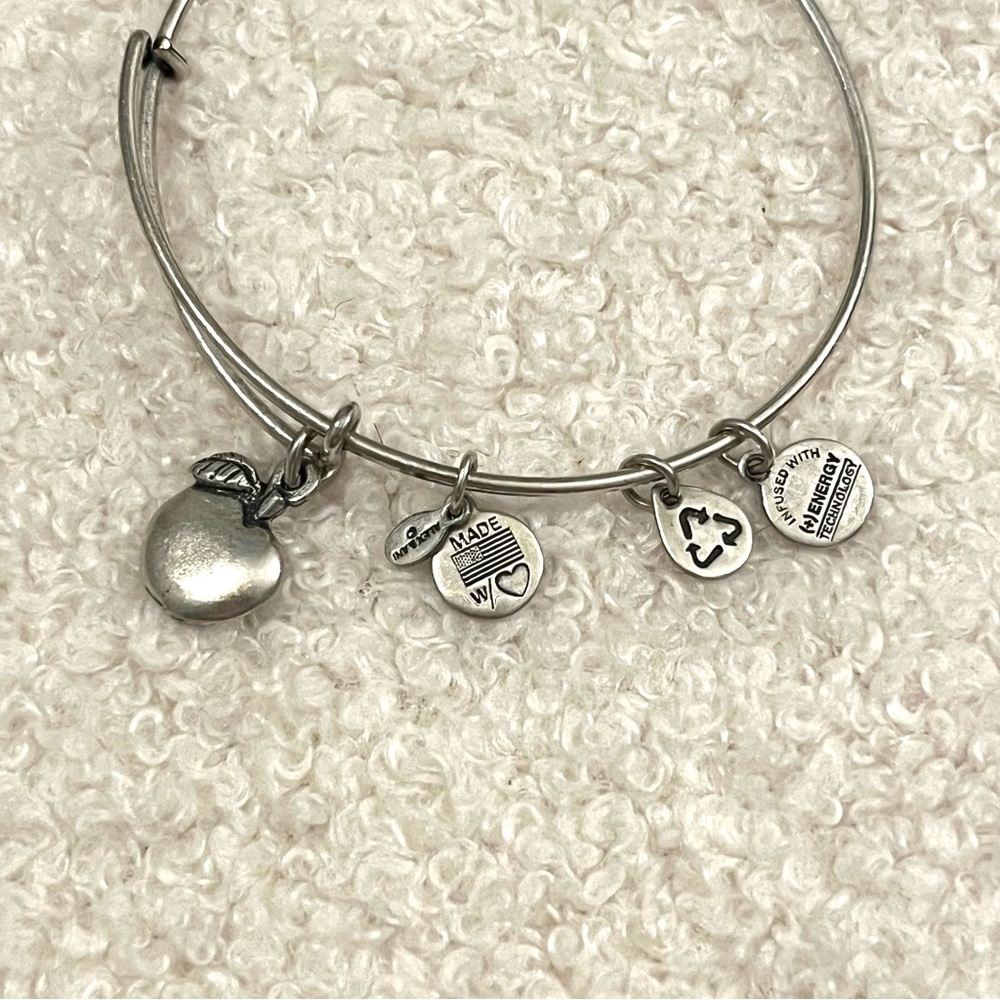 Alex & Ani Silver Apple Charm Bracelet for Teachers